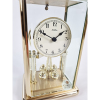 23cm Gold Anniversary Clock With Bevelled Glass & White Dial By AMS image