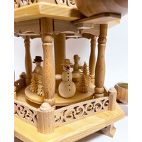 33cm Snowman & Deer Three Tier Christmas Pyramid By Richard Glässer image