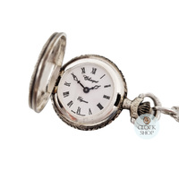 27mm Rhodium Womens Pendant Watch With Two Horses By CLASSIQUE (Roman) image