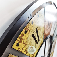 80cm Multi Coloured Round Metal Wall Clock With Roman Numerals By AMS  image