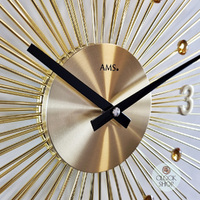 50cm Gold Sunray Jewelled Wall Clock By AMS image