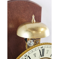 68cm Walnut & Brass Mechanical Skeleton Wall Clock With Bell Strike By HERMLE image