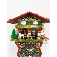 Swiss Weather House Battery Chalet Clock With Heidi Swinging Doll 19cm By TRENKLE image