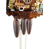 Beer Drinker & Rolling Pin 8 Day Mechanical Chalet Cuckoo Clock With Dancers 37cm By ENGSTLER image