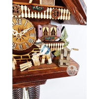 Wood Chopper & Dog 8 Day Mechanical Chalet Cuckoo Clock 33cm By HEKAS image