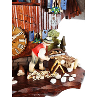 Wood Sawer & Dancers 1 Day Mechanical Chalet Cuckoo Clock 35cm By HEKAS image