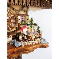 Wood Sawer & Dancers 8 Day Mechanical Chalet Cuckoo Clock 38cm By HEKAS image