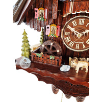 Wood Chopper & Dancers 8 Day Mechanical Chalet Cuckoo Clock With Bell Tower 55cm By HEKAS image