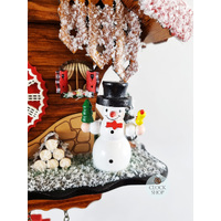 Christmas Santa & Snowman Battery Chalet Cuckoo Clock 27cm By TRENKLE image