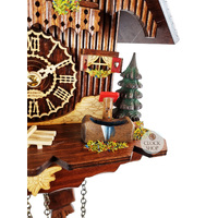 Goat & Water Trough Battery Chalet Cuckoo Clock With Bell Tower 20cm By TRENKLE image