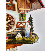 Bell Ringer & Cow Battery Chalet Cuckoo Clock With Bell Tower 30cm By TRENKLE image