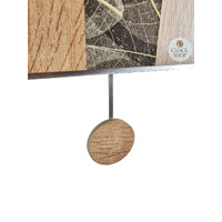 Natural Wood & Leaf Pattern Modern Battery Cuckoo Clock 34cm By AMS image