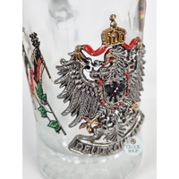 German Flags Glass Beer Mug With Pewter Lid 0.5L By KING image