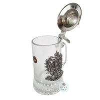 Deutschland Glass Beer Mug With Pewter Lid 0.5L By KING image