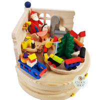 Santa's Workshop Round Music Box By Graupner (Leise Rieselt Der Schnee) image