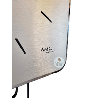 42cm Silver & Black Modern Wall Clock By AMS image