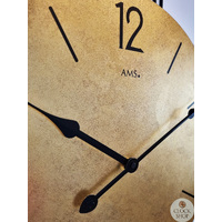 46cm Round Modern Wall Clock With Antique Brass Dial By AMS image