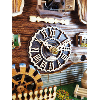 Wood Chopper & Water Wheel LED Battery Chalet Cuckoo Clock 30cm By TRENKLE image