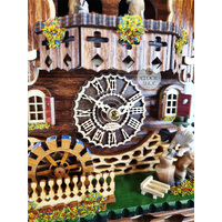 Wood Chopper & Water Wheel LED Battery Chalet Cuckoo Clock With Dancers 34cm By TRENKLE image