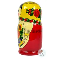 Semenov Russian Dolls- Yellow Scarf & Red Dress 26cm (Set Of 10) image