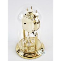 23cm Gold Anniversary Clock With Gold Dial & Crystal Pendulum By HALLER image