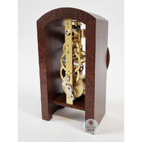 18cm Walnut Mechanical Skeleton Table Clock By HERMLE (Small Scratch) image