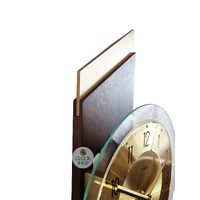 69cm Brown & Gold Pendulum Wall Clock With Round Dial By AMS image