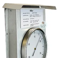 51cm Silver Outdoor Weather Station With Thermometer Barometer & Hygrometer By FISCHER image