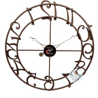 60cm Copper Look Round Wall Clock With Large Numbers By AMS  image