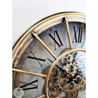 46.5cm Copper Wall Clock With Moving Gears By COUNTRYFIELD (No Glass) image