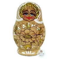 Woodburn Russian Dolls- Brown & Gold 10cm (Set Of 5) image