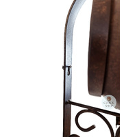 38cm Two-Sided Wrought Iron Wall Clock & Thermometer By AMS image