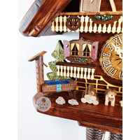 Wood Chopper & Dog 8 Day Mechanical Chalet Cuckoo Clock 33cm By HEKAS image