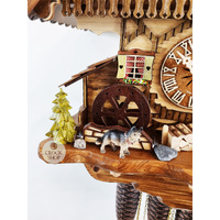 Wood Sawer & Dancers 8 Day Mechanical Chalet Cuckoo Clock 38cm By HEKAS image