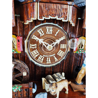 Wood Chopper & Dancers 8 Day Mechanical Chalet Cuckoo Clock With Bell Tower 55cm By HEKAS image