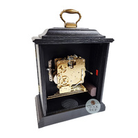 33cm Black Mechanical Mantel Clock With Westminster Chime & Vintage Floral Dial By HERMLE image