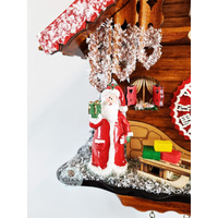 Christmas Santa & Snowman Battery Chalet Cuckoo Clock 27cm By TRENKLE image