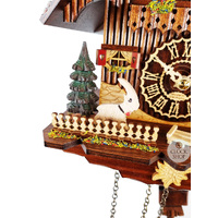 Goat & Water Trough Battery Chalet Cuckoo Clock With Bell Tower 20cm By TRENKLE image