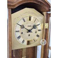 67cm Oak 8 Day Mechanical Chiming Wall Clock By AMS image