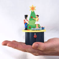 Wooden Hand Crank Christmas Nutcracker Music Box (Dance Of The Sugar Plum Fairy- Tchaikovsky) image