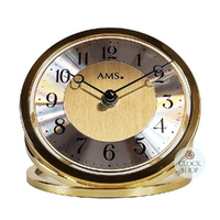 14cm Gold Round Battery Table Clock By AMS image