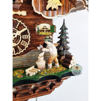 Wood Chopper & Water Wheel LED Battery Chalet Cuckoo Clock 30cm By TRENKLE image