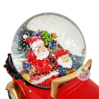 16cm Musical Snow Globe With Santa On Vintage Car (Santa Claus Is Coming To Town) image