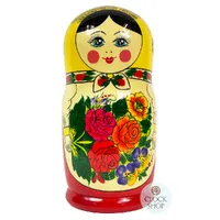 Semenov Russian Dolls- Yellow Scarf & Red Dress 26cm (Set Of 10) image