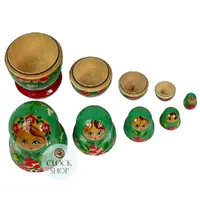 Floral Russian Dolls- Green and Red 10cm (Set Of 5) image