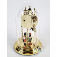 23cm Gold Anniversary Clock With Black Forest Figurines & Cream Dial By HALLER image