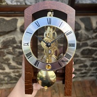 18cm Walnut Mechanical Skeleton Table Clock By HERMLE (Small Scratch) image