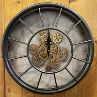 46.5cm Grant Grey Moving Gear Wall Clock By COUNTRYFIELD (No Glass) image