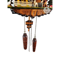 Hiker, Dog & Water Wheel Battery Chalet Cuckoo Clock 28cm By TRENKLE image