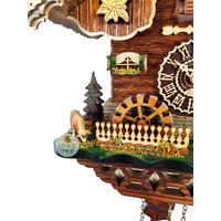 Wood Chopper & Water Wheel LED Battery Chalet Cuckoo Clock 30cm By TRENKLE image